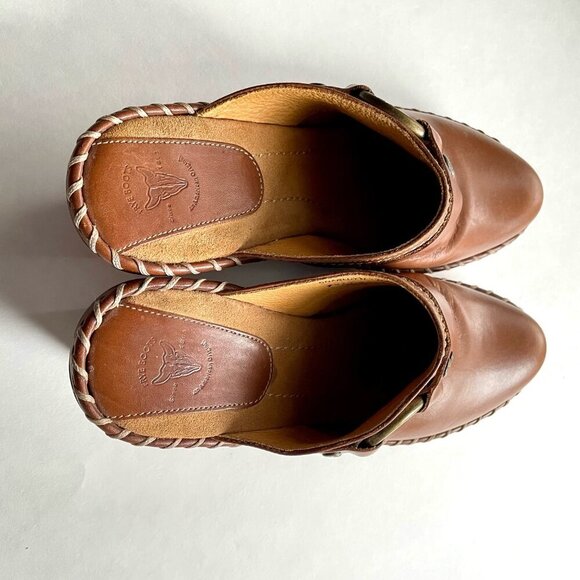 Frye Charlotte Ring 70770 Brown Leather Heeled Mule Clogs Women's Size 7 1/2 M - Picture 8 of 10